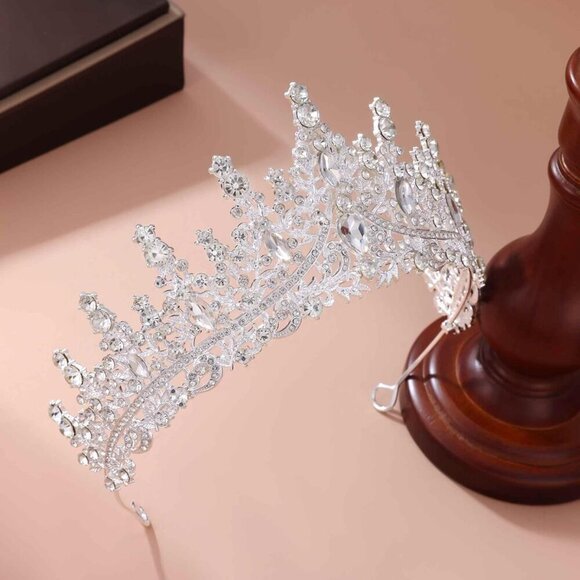 Tiaras Crowns for Women Crystal Rhinestone Queen Headband Wedding Bridal main image 4